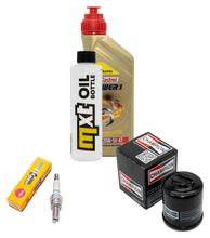 Pacote de Inspeção 1L 20W-50 + Filtro de Óleo + 1x Vela de Ignição para Piaggio X9 Amalfi 180 ccm