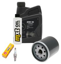 Kit d'inspection 1L 20W-50 + filtre à huile + 1x bougie pour Piaggio X9 Amalfi 180 ccm