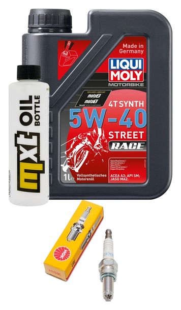 Inspection package 1L 5W-40 + oil filter + 1x spark plug for Piaggio X8 200 ccm