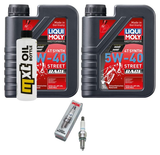 Inspektionspaket 2L 5W-40 + Ölfilter + 1x Zündkerze für Piaggio Beverly, Vespa GTV X Evo X7 MP3 GTS 250 ccm