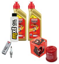 Inspection package 2L 5W-40 + oil filter + 1x spark plug for Piaggio Beverly, Vespa GTV X Evo X7 MP3 GTS 250 ccm
