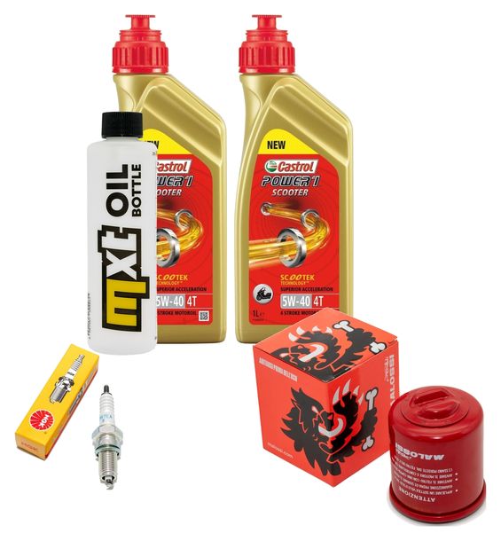 Inspektionspaket 2L 5W-40 + Ölfilter + 1x Zündkerze für Piaggio X9 250 ccm