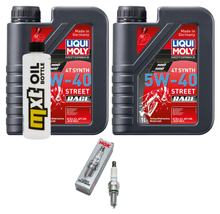 Kit d'inspection 2L 5W-40 + filtre à huile + 1x bougie pour Piaggio X8 250 ccm