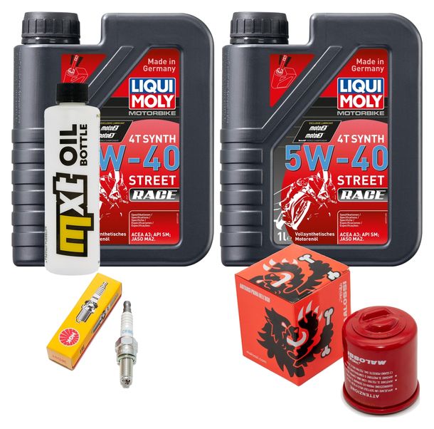 Inspektionspaket 2L 5W-40 + Ölfilter + 1x Zündkerze für Piaggio Carnaby Beverly MP3 Yourban 300 ccm