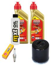 Pacchetto di ispezione 2L 5W-40 + filtro olio + 1x candela per Piaggio Carnaby Beverly MP3 Yourban 300 ccm