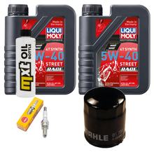 Kit d'inspection 2L 5W-40 + filtre à huile + 1x bougie pour Piaggio Beverly RST 4V 300 ccm