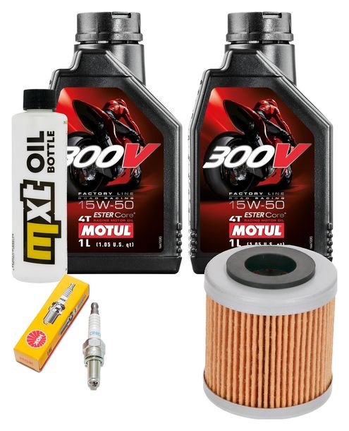 Paquete de inspección 2L 15W-50 + filtro de aceite + 1x bujía para Piaggio Beverly 350 ccm