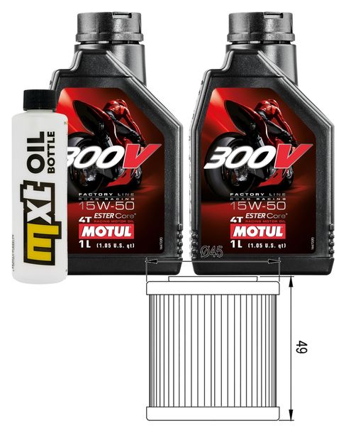 Paquete de inspección 2L 15W-50 + filtro de aceite + 1x bujía para Piaggio Beverly 350 ccm