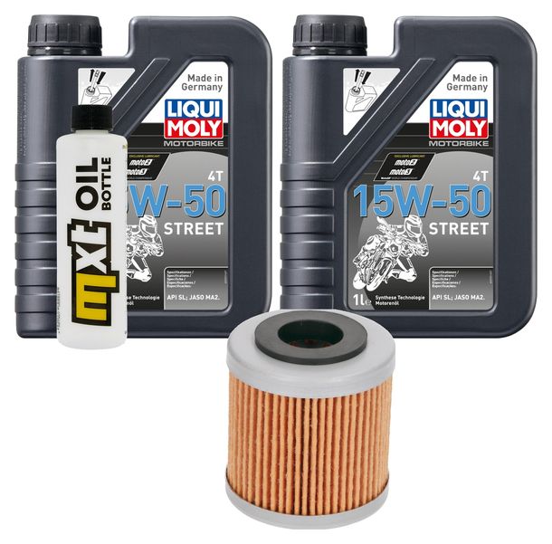 Paquete de inspección 2L 15W-50 + filtro de aceite + 1x bujía para Piaggio Beverly 350 ccm