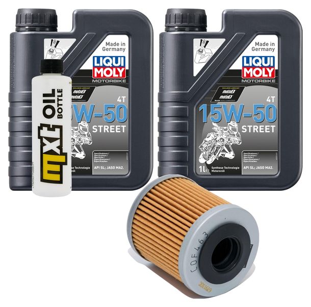Pacchetto di ispezione 2L 15W-50 + filtro olio + 1x candela per Piaggio Beverly 350 ccm