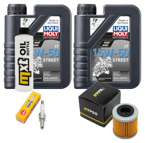 Inspektionspaket 2L 15W-50 + Ölfilter + 1x Zündkerze für Piaggio Beverly 350 ccm