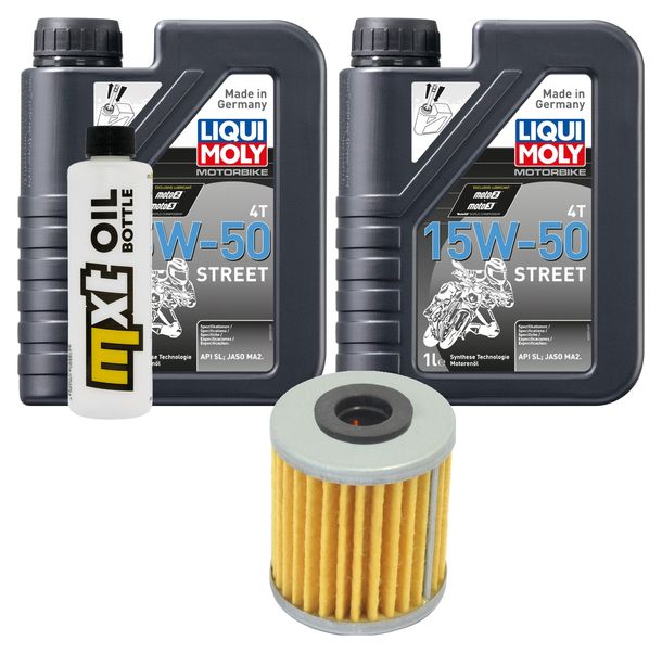 Pacchetto di ispezione 2L 15W-50 + filtro olio + 1x candela per Piaggio Beverly 350 ccm