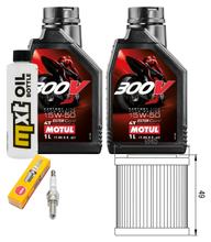 Kit d'inspection 2L 15W-50 + filtre à huile + 1x bougie pour Piaggio Beverly 350 ccm