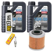 Inspektionspaket 2L 15W-50 + Ölfilter + 1x Zündkerze für Piaggio Beverly 350 ccm