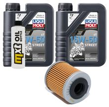 Kit d'inspection 2L 15W-50 + filtre à huile + 1x bougie pour Piaggio Beverly 350 ccm