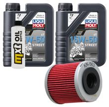 Kit d'inspection 2L 15W-50 + filtre à huile + 1x bougie pour Piaggio Beverly 350 ccm