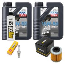 Kit d'inspection 2L 15W-50 + filtre à huile + 1x bougie pour Piaggio Beverly 350 ccm