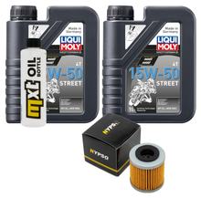 Kit d'inspection 2L 15W-50 + filtre à huile + 1x bougie pour Piaggio Beverly 350 ccm
