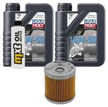 Kit d'inspection 2L 15W-50 + filtre à huile + 1x bougie pour Piaggio Beverly 350 ccm