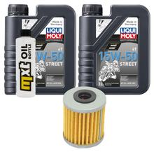 Kit d'inspection 2L 15W-50 + filtre à huile + 1x bougie pour Piaggio Beverly 350 ccm