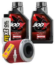 Kit d'inspection 2L 15W-50 + filtre à huile + 1x bougie pour Piaggio Beverly 350 ccm