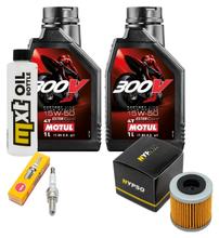 Kit d'inspection 2L 15W-50 + filtre à huile + 1x bougie pour Piaggio Beverly 350 ccm