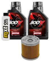 Kit d'inspection 2L 15W-50 + filtre à huile + 1x bougie pour Piaggio Beverly 350 ccm