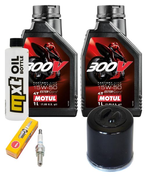 Pacchetto di ispezione 2L 15W-50 + filtro olio + 1x candela per Piaggio X10 350 ccm