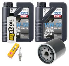 Inspection package 2L 15W-50 + oil filter + 1x spark plug for Piaggio X10 350 ccm