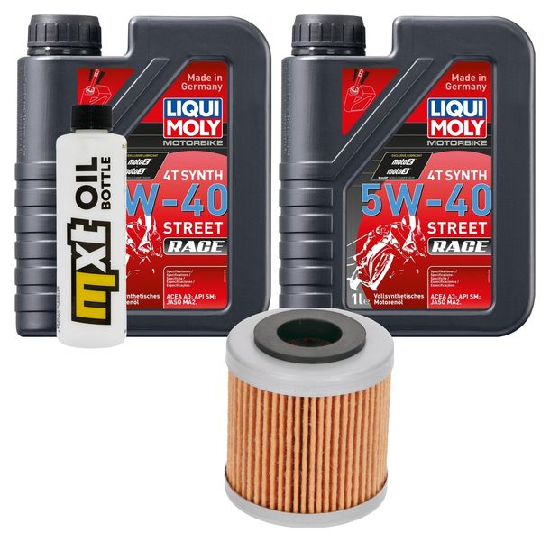 Inspection package 2L 5W-40 + oil filter + 1x spark plug for Piaggio Beverly 400 ccm