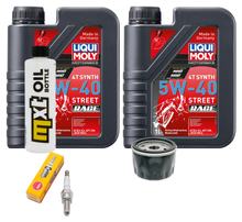Paquete de inspección 2L 5W-40 + filtro de aceite + 1x bujía para Piaggio Beverly 400 ccm
