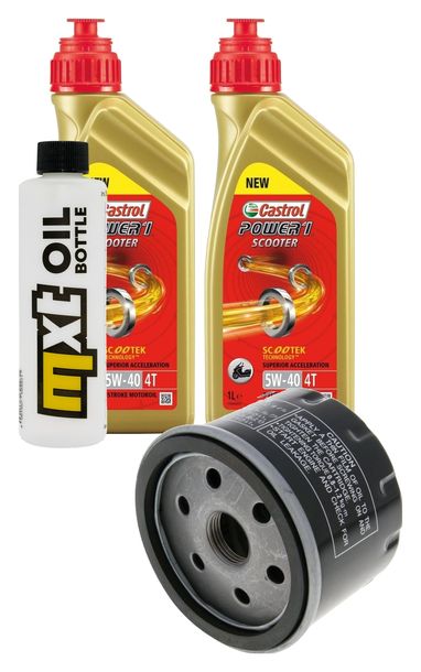 Inspektionspaket 2L 5W-40 + Ölfilter + 1x Zündkerze für Piaggio Beverly 500 ccm