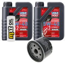 Kit d'inspection 2L 5W-40 + filtre à huile + 1x bougie pour Piaggio Beverly 500 ccm