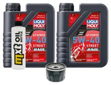 Kit d'inspection 2L 5W-40 + filtre à huile + 1x bougie pour Piaggio Beverly 500 ccm