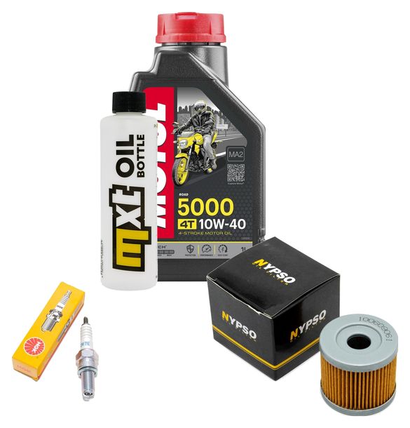 Inspektionspaket 1L 10W-40 + Ölfilter + 1x Zündkerze für Suzuki UE 125 ccm