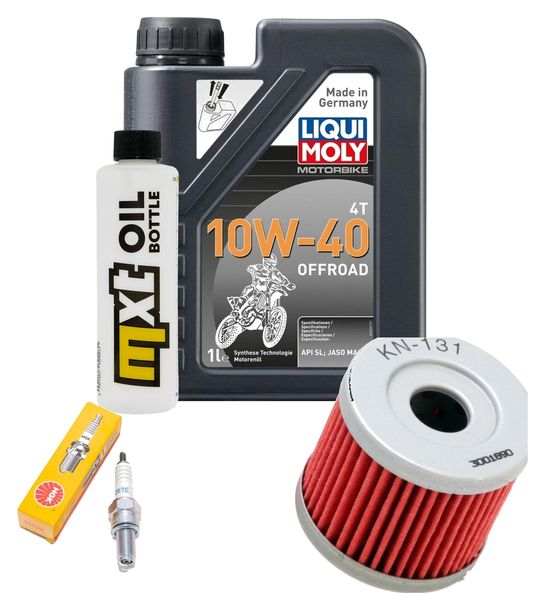 Inspektionspaket 1L 10W-40 + Ölfilter + 1x Zündkerze für Suzuki UE 125 ccm