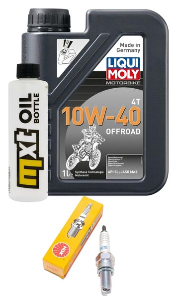 Inspektionspaket 1L 10W-40 + Ölfilter + 1x Zündkerze für Suzuki UE 125 ccm