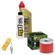 Inspektionspaket 1L 10W-40 + Ölfilter + 1x Zündkerze für Suzuki UE 125 ccm