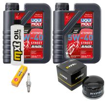 Pacchetto di ispezione 2L 5W-40 + filtro olio + 1x candela per Piaggio X10 500 ccm