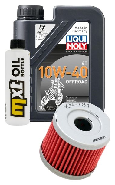 Pacchetto di ispezione 1L 10W-40 + filtro olio + 1x candela per Suzuki AN 125 ccm