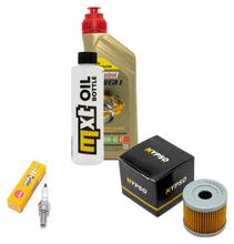 Paquete de inspección 1L 10W-40 + filtro de aceite + 1x bujía para Suzuki AN 125 ccm