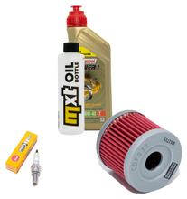 Inspektionspaket 1L 10W-40 + Ölfilter + 1x Zündkerze für Suzuki AN 125 ccm