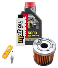 Inspectiepakket 1L 10W-40 + oliefilter + 1x bougie voor Suzuki AN 125 ccm