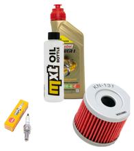 Inspektionspaket 1L 10W-40 + Ölfilter + 1x Zündkerze für Suzuki AN 125 ccm