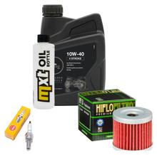 Pacchetto di ispezione 1L 10W-40 + filtro olio + 1x candela per Suzuki AN 125 ccm