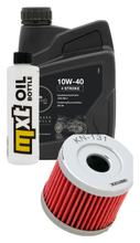 Pacchetto di ispezione 1L 10W-40 + filtro olio + 1x candela per Suzuki AN 125 ccm