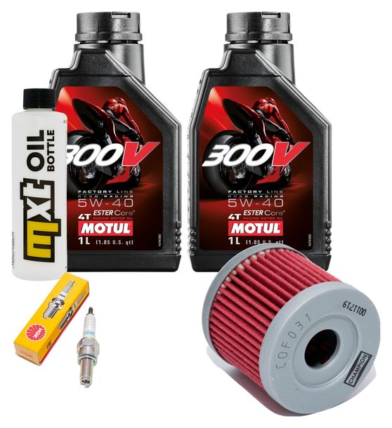 Inspektionspaket 2L 5W-40 + Ölfilter + 1x Zündkerze für Suzuki UX Sixteen 125 ccm