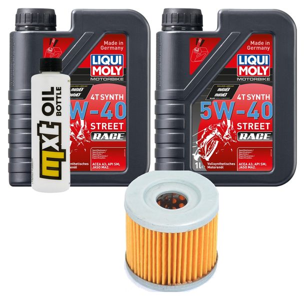 Inspection package 2L 5W-40 + oil filter + 1x spark plug for Suzuki UX Sixteen 125 ccm