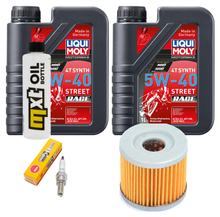 Pacchetto di ispezione 2L 5W-40 + filtro olio + 1x candela per Suzuki UX Sixteen 125 ccm