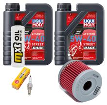 Inspektionspaket 2L 5W-40 + Ölfilter + 1x Zündkerze für Suzuki UX Sixteen 125 ccm